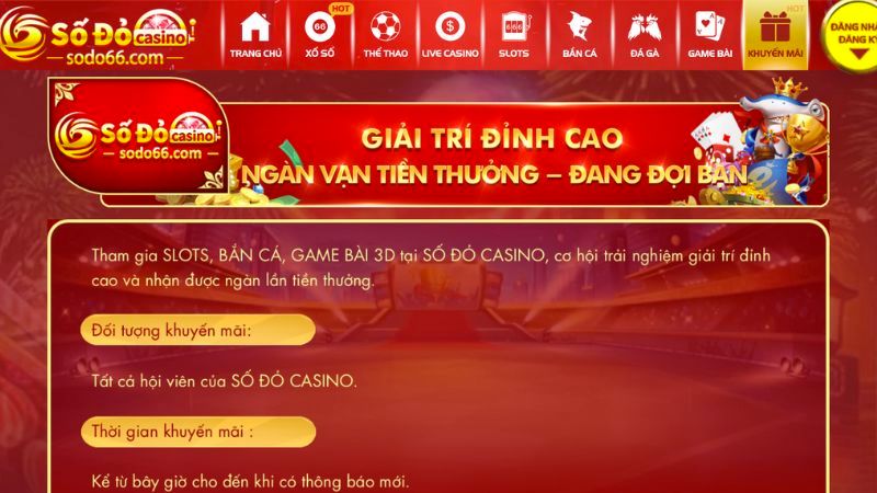 Khuyến mãi khi tham gia Sodo15 casino